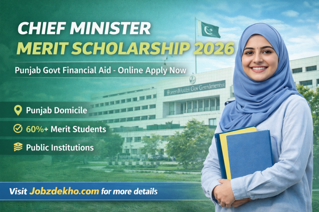 Chief Minister Merit Scholarship 2026 | CMMS Latest Advertisement | Apply Online