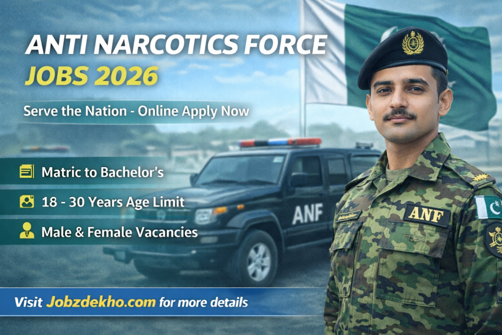 Anti Narcotics Force Jobs 2026 | Latest 150+ Jobs Vacancies | Apply Online