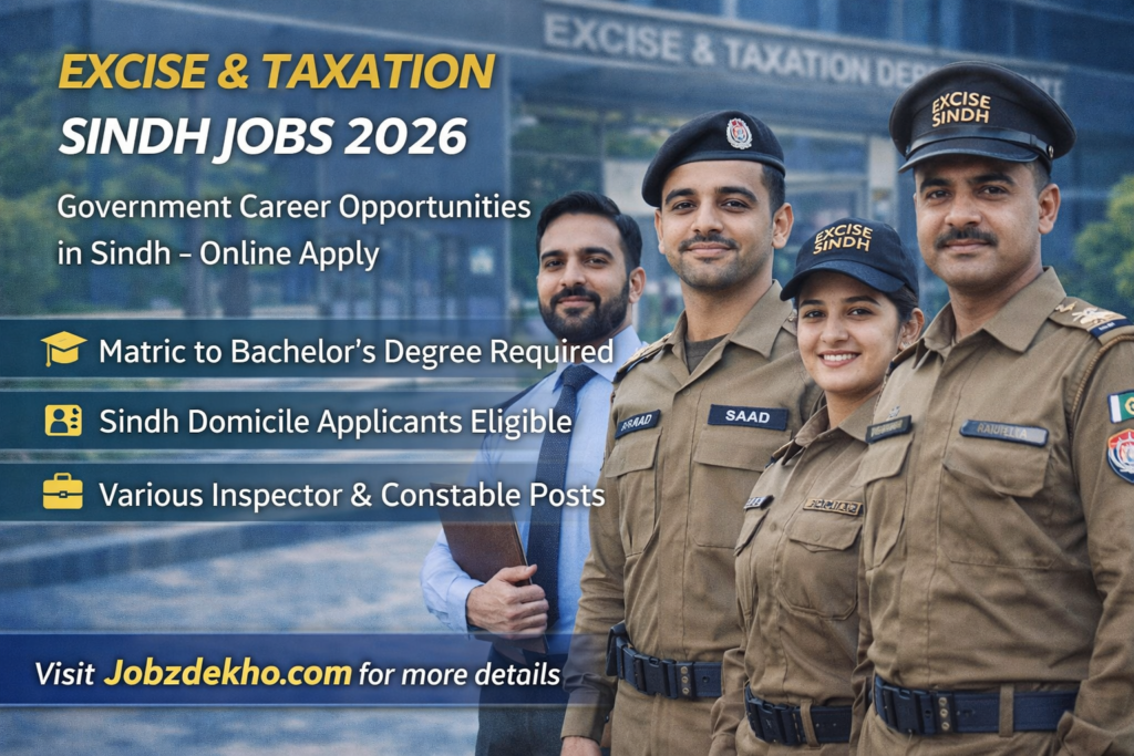 Excise and Taxation Sindh Jobs 2026 | ET&NCD Sindh Jobs | 350+ Latest Career Opportunities