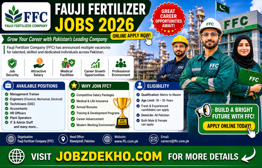 Fauji Fertilizer Jobs 2026 | 50+ Exciting Jobs Vacancies | Online Apply